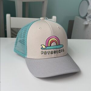 Patagonia Kids' Trucker Hat - Cream, Gray, and Blue